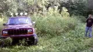 jeep stuck in the creek