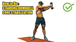HOW TO DO STANDING DUMBBELL CORE STABILIZATION - 374 CALORIES PER HOUR ( Body weight of 150 lbs ).