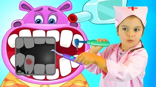 Мультик для дітей Врятуйте бігімота! | Клініка для тварин | Арина грає в стоматолога