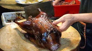 油脂豐盈陳皮#燒鵝,堅皮脆爆汁，遠近馳名黑椒#叉燒#佐敦#榕哥燒鵝餐室#香港美食Roasted Goose #HongKong Iconic street Food Chop#RoastedGoose