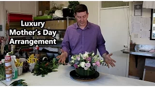 Luxury Mother's Day Arrangement - Roses, Tulips, Liliac Blossom -