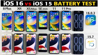 iOS 16 vs iOS 15 Battery Life DRAIN Test - iPhone 8 Plus vs XR vs XS Max vs SE 2020 vs 11 vs 11 Pro