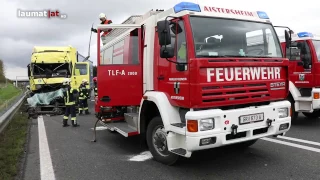 Schwerer LKW-Unfall auf der Innkreisautobahn bei Aistersheim