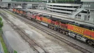 Freight trains passing through Union Station, Kansas City (MO)