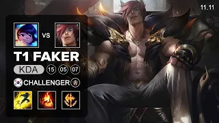 T1 Faker Sett Mid vs Nunu & Willump - KR Challenger Patch 11.11