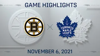 NHL Highlights | Bruins vs. Maple Leafs - Nov. 6, 2021