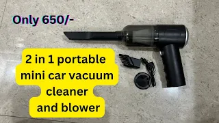 2 in 1 portable mini car vacuum cleaner and blower unboxing