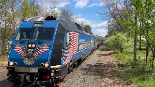 Various trains at Hackettstown and Phillipsburg