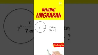 Cara Menghitung Keliling Lingkaran Matematika SD #short