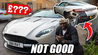 Rebuilding a WRECKED Salvage ASTON MARTIN DB11 v12 & Finding some EXPENSIVE DAMAGE - PART 1