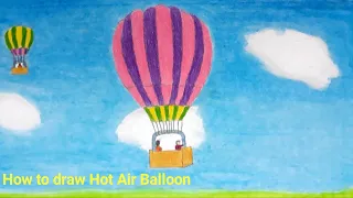 Easy Air balloon drawing |Easy hot air balloon drawing for beginners|An Air balloon drawing for kids