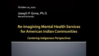 Re-imagining Mental Health Services for American Indian Communities