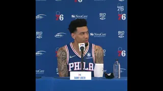 Joel Embiid yells at Danny Green during media day 🤭