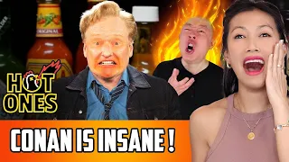 Hot Ones - Conan O'Brien Reaction | First We Feast! Then Conan Goes Mad!