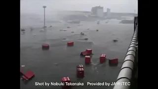 Tsunami Hits The Chikyu Drilling Ship, Hachinohe 3.11 [Cam 11]