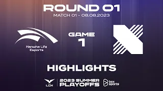 Highlights HLE vs DRX | Game 1 | Playoffs Round 1 | LCK Mùa Hè 2023