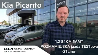 Kia Picanto [1.2 84KM 5AMT] jazda TESTowa POZAMIEJSKA = wersja GTLine