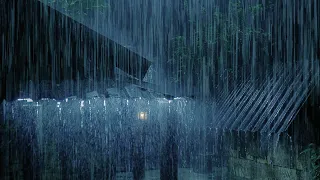 Overcome Stress to Sleep Instantly with Heavy Rain - Paramount Thunder Sounds on a Tin Roof at Night