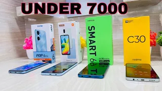 Tecno POP 6 Pro 🆚 Redmi A1 🆚 Infinix Smart 6 🆚 Realme C30 || Unboxing || Comparison || Full Details