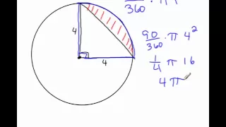 Area of Shaded Region of a Sector