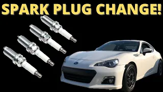Spark Plug change on my 2016 Subaru BRZ! (WITHOUT LIFTING THE ENGINE!!!) 65k miles
