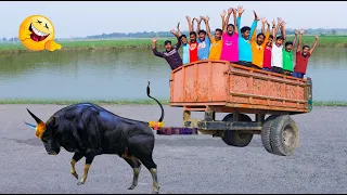 Must Watch The Robber Bullock Cart New Funny Comedy Video 2024 😎Totally Amazing Comedy Episode 282