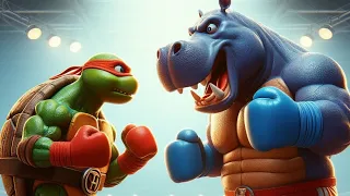 Ninja Turtle Vs. Hippo (Fight for Daddy) 🐢🆚️🦛 | Ninja Turtle TV