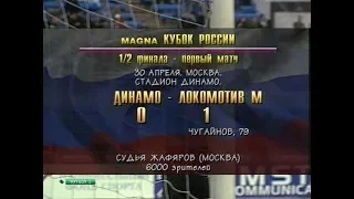 Динамо 0-1 Локомотив (Москва). Кубок России 1995/1996. 1/2 финала