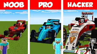 Minecraft NOOB vs PRO vs HACKER: F1 CAR HOUSE BUILD CHALLENGE in Minecraft / Animation