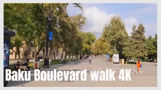 Azerbaijan, Baku Boulevard (Seaside) Walking Tour (4K 60 FPS)