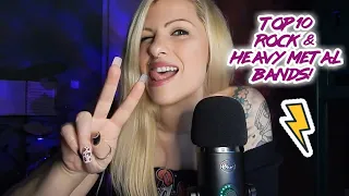 ASMR // My Top 10 Rock & Heavy Metal Bands - Tingling Whisper - Relaxing Hand Movements