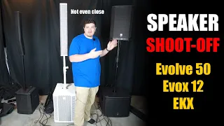 EV Evolve 50 vs RCF Evox 12 vs EV EKX 12p/15sp - Speaker Comparison