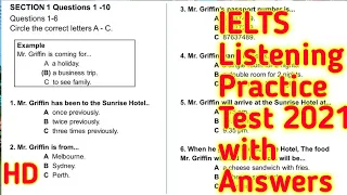 Mr. Griffin is coming for IELTS Listening | IELTS LISTENING | IELTS LISTENING TEST 2021 WITH ANSWERS