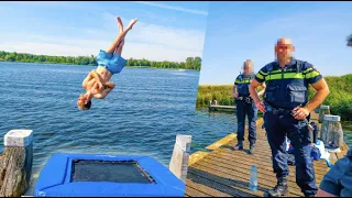 Trampoline naar water & Politie kwam langs met gekke reden... | #584