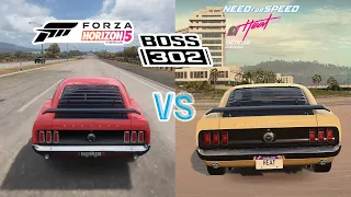 Ford Mustang Boss 302 Side by Side Comparison NFS Heat VS Forza Horizon 5 Which is best|