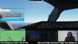 Microsoft Flight Simulator: Flight from Malpensa, Italy to Paris CDG.