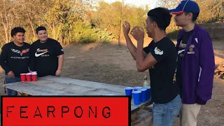 Ghetto FEAR PONG!!! Joel and Paul vs Juan and Robert!!! Vomit warning!!