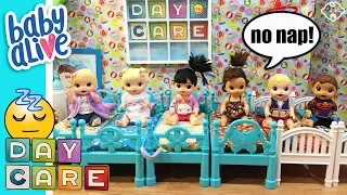 👶Baby Alive Daycare! NAPTIME FAIL! 💤 Babies WON'T GO TO SLEEP! Kitty gets a time-out too!