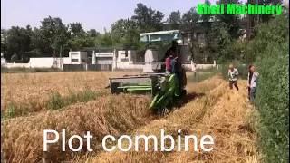 Plot combine for harvesting wheat@khetimachineryindia