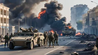 The convoy of elite US and German troops was suddenly destroyed by Russian T-90 tanks at Chasiv Yar