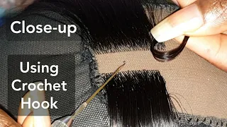 CLOSE-UP: How-to Make A Lace Closure/Lace Frontal Using A Tiny Crochet Hook | Latch Hook Method