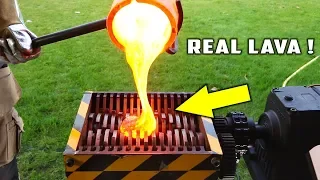 SHREDDING MACHINE VS BALL OF LAVA!