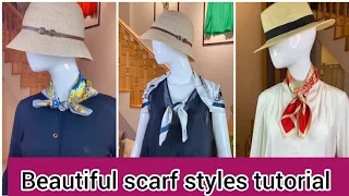 How to tie a scarf around your neck  Beautiful scarf styles tutorial.