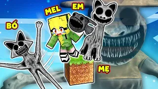 MEL SINH TỒN 1 BLOCK VỚI GIA ĐÌNH ZOONOMALY TRONG MINECRAFT 24H