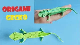 How to make an easy origami lizard (gecko), step by step tutorial