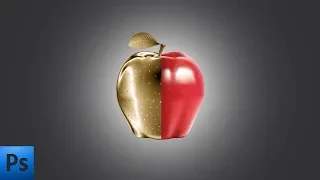 Как сделать золотое яблоко в фотошопе | Уроки фотошопа | How to make a golden apple in Photoshop