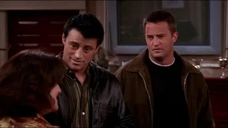 chandler and joey at richard's apartment | they found richard and monica sex tape