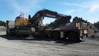 (MFØ) i sluttfasen i Torperåsen | Flytting av Thorleif Aas AS`s Volvo EC380EL del1/3