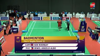 Full | Sok Rikreay - Jewel Angelo Albo | Badminton - SEA Games 32