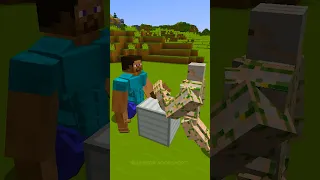 HELP Herobrine Arm Wrestle VS Iron Golem (BACK2BACK) 🤯 #shorts #minecraft